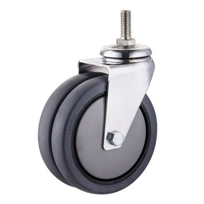 عجلات TPR 75mm 100mm 125mm PU عجلات عجلات مزدوجة صناعية