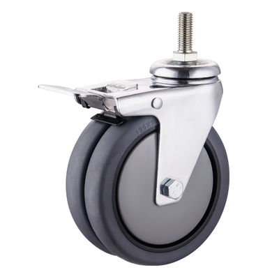 عجلات TPR 75mm 100mm 125mm PU عجلات عجلات مزدوجة صناعية