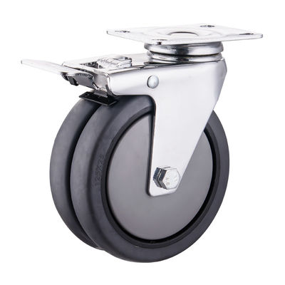 عجلات TPR 75mm 100mm 125mm PU عجلات عجلات مزدوجة صناعية
