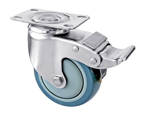 عجلات الفولاذ المقاوم للصدأ متوسطة الحمل قطرها 75mm 100mm 125mm