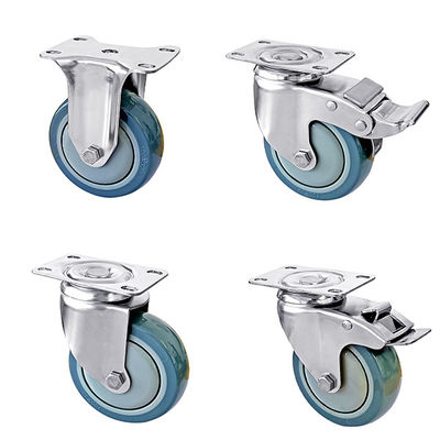 عجلات الفولاذ المقاوم للصدأ متوسطة الحمل قطرها 75mm 100mm 125mm
