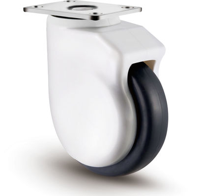 عجلات العجلات المتوسطة المرنة TPR 100mm 125mm مع حماية الخيوط