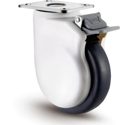 عجلات العجلات المتوسطة المرنة TPR 100mm 125mm مع حماية الخيوط