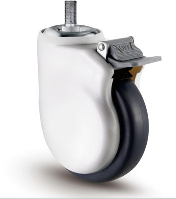 عجلات العجلات المتوسطة المرنة TPR 100mm 125mm مع حماية الخيوط